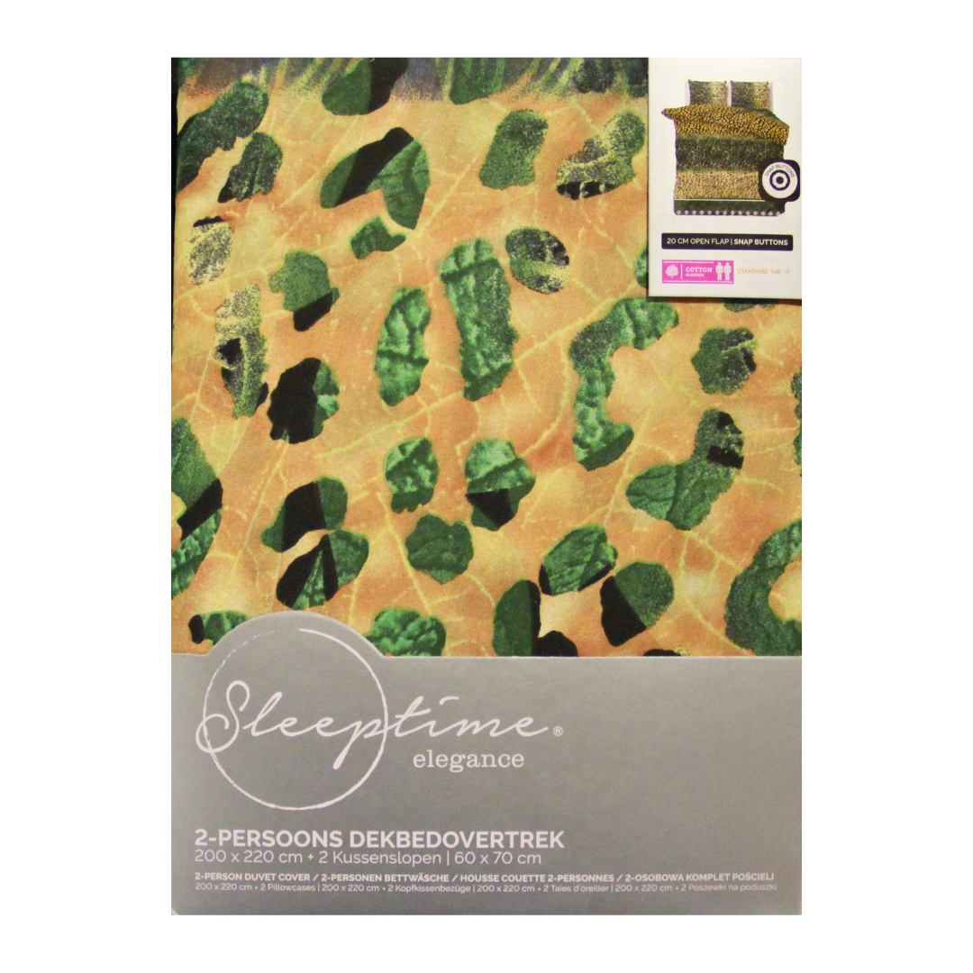 SLEEPTIME Leopardi parivuoteen pussilakanasetti 200x220 cm