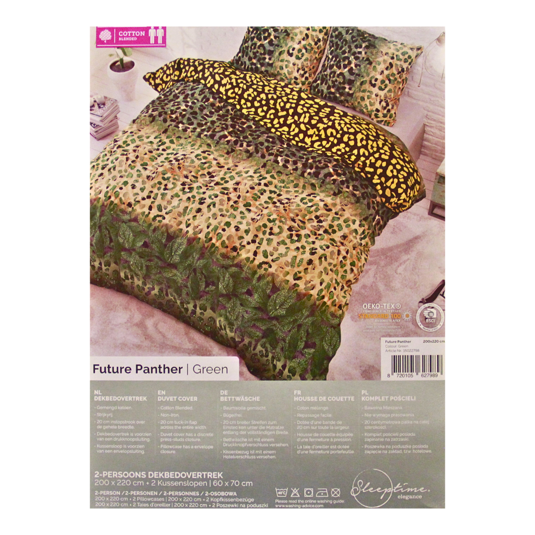 SLEEPTIME Leopardi parivuoteen pussilakanasetti 200x220 cm