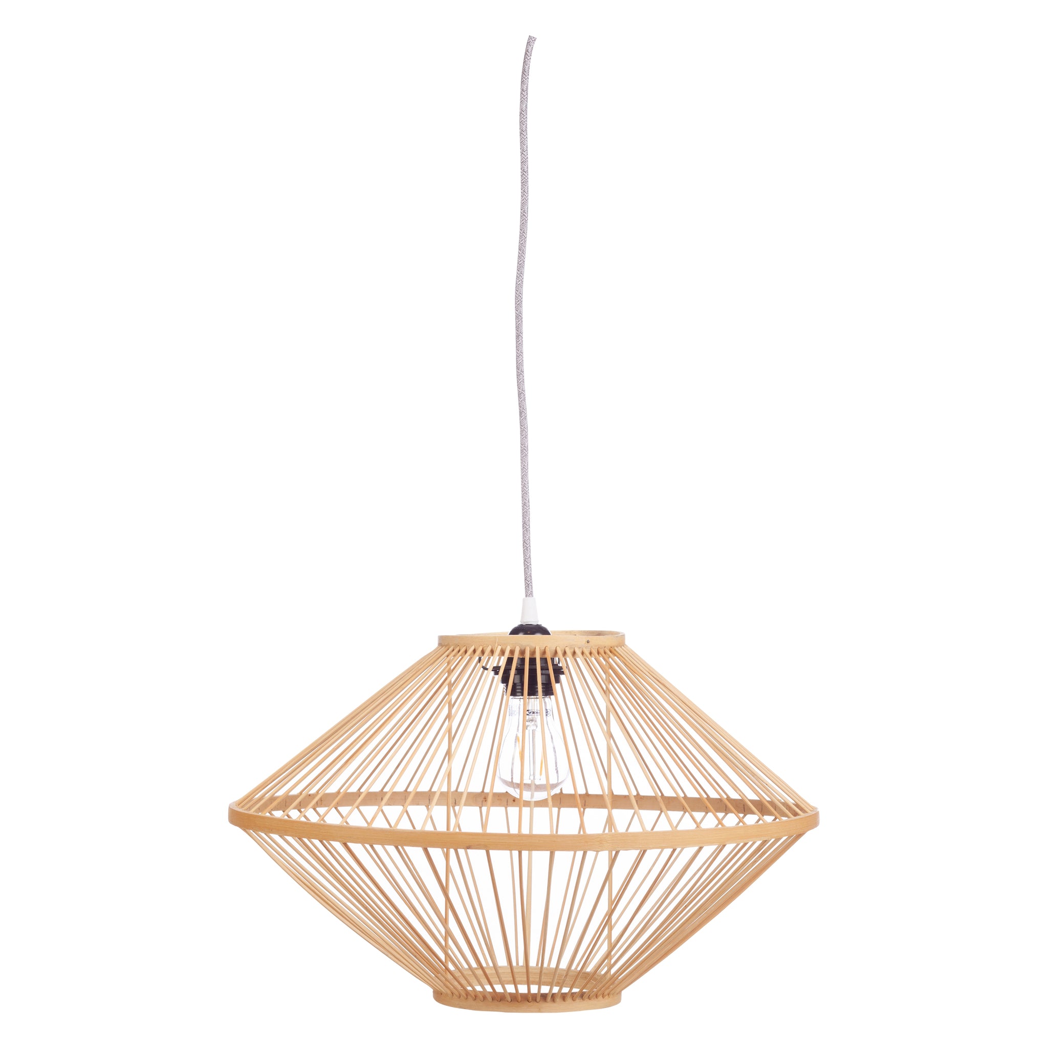 Ufo-riippuvalaisin bambu luonnonväri Ø45 cm K28 cm