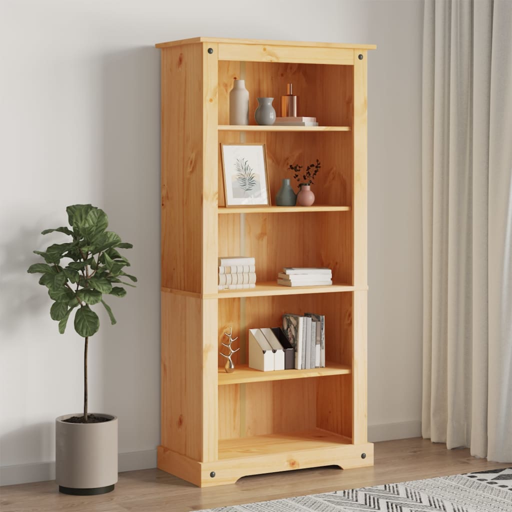 Kirjahylly 5 Tasoa Meksikon Mänty Corona-Sarja 81X40X170 Cm Ruskea
