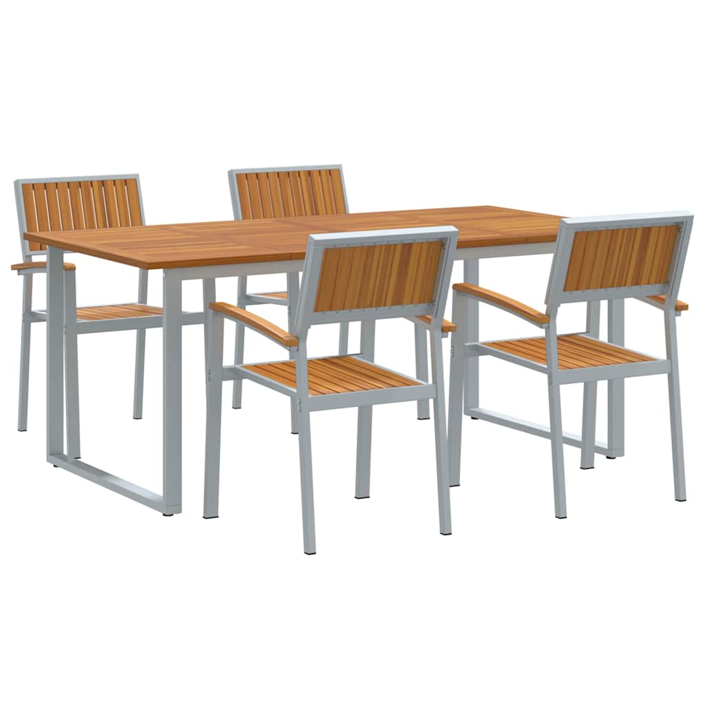 Piharuokailu setti 5 pcs Harmaa Tiheä akasiapuu