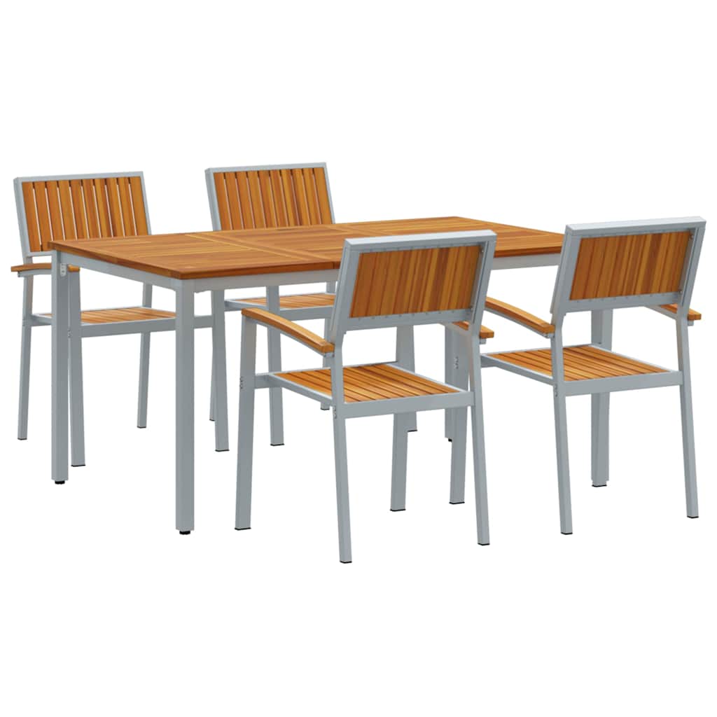 Piharuokailu setti 5 pcs Harmaa Tiheä akasiapuu
