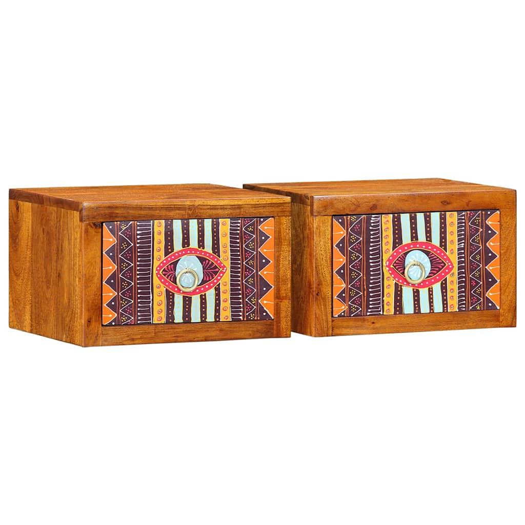 Yöpöytäkaappi laatikon kanssa 2 pcs Ruskea 35 x 30 x 22 cm
