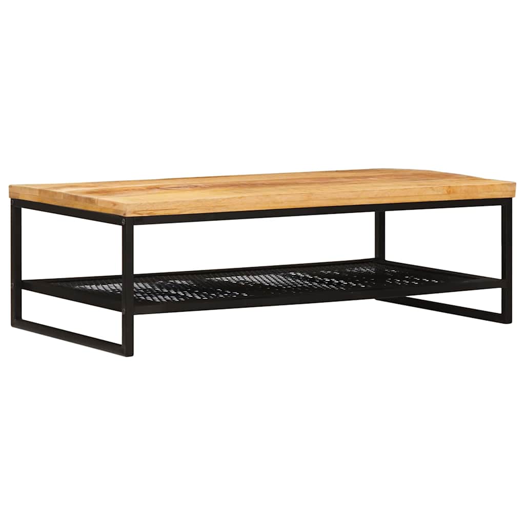 Sohvapöytä Ruskea ja musta 110 x 55 x 35 cm Kiinteä mango puu