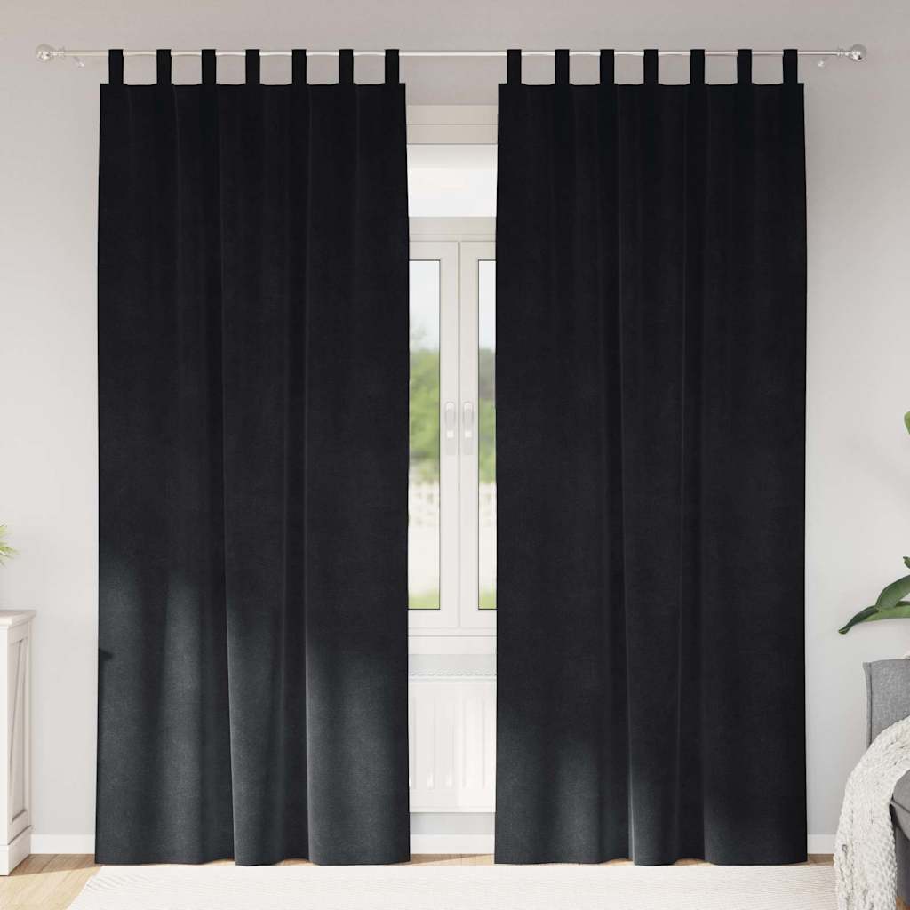 Pimennysverhot 2 pcs Musta 140 x 260 cm Sametti