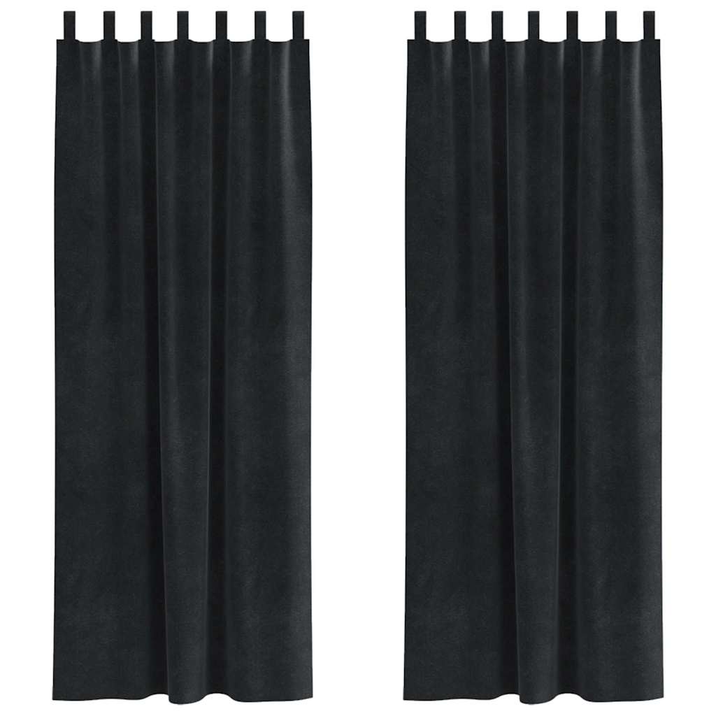 Pimennysverhot 2 pcs Musta 140 x 260 cm Sametti