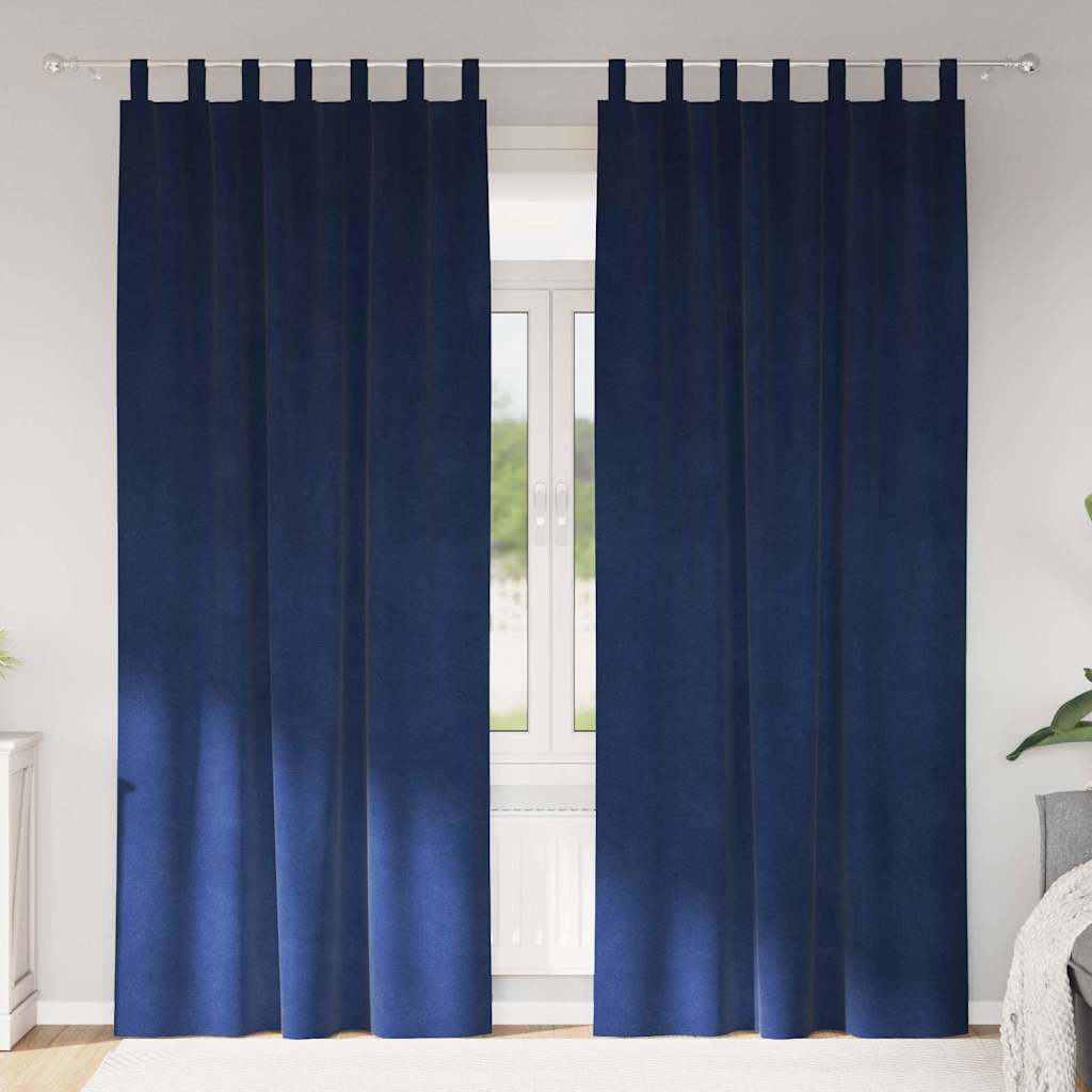 Pimennysverhot 2 pcs Tumma Sininen 140 x 225 cm Sametti