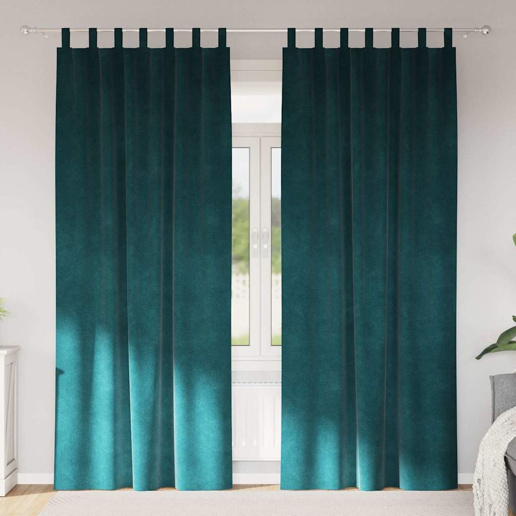 Pimennysverhot 2 pcs Tummanvihreä 140 x 260 cm Sametti