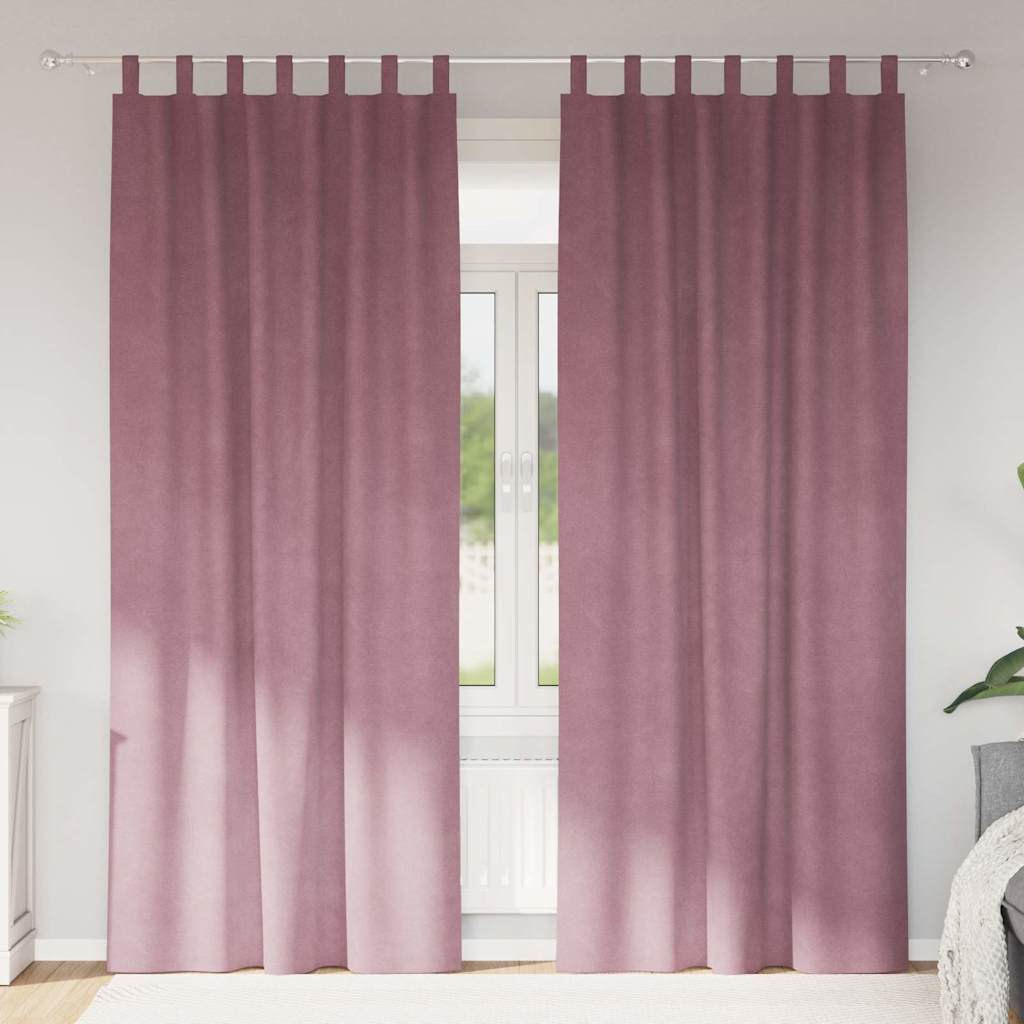 Pimennysverhot 2 pcs Tumma vaaleanpunainen 140 x 260 cm Sametti