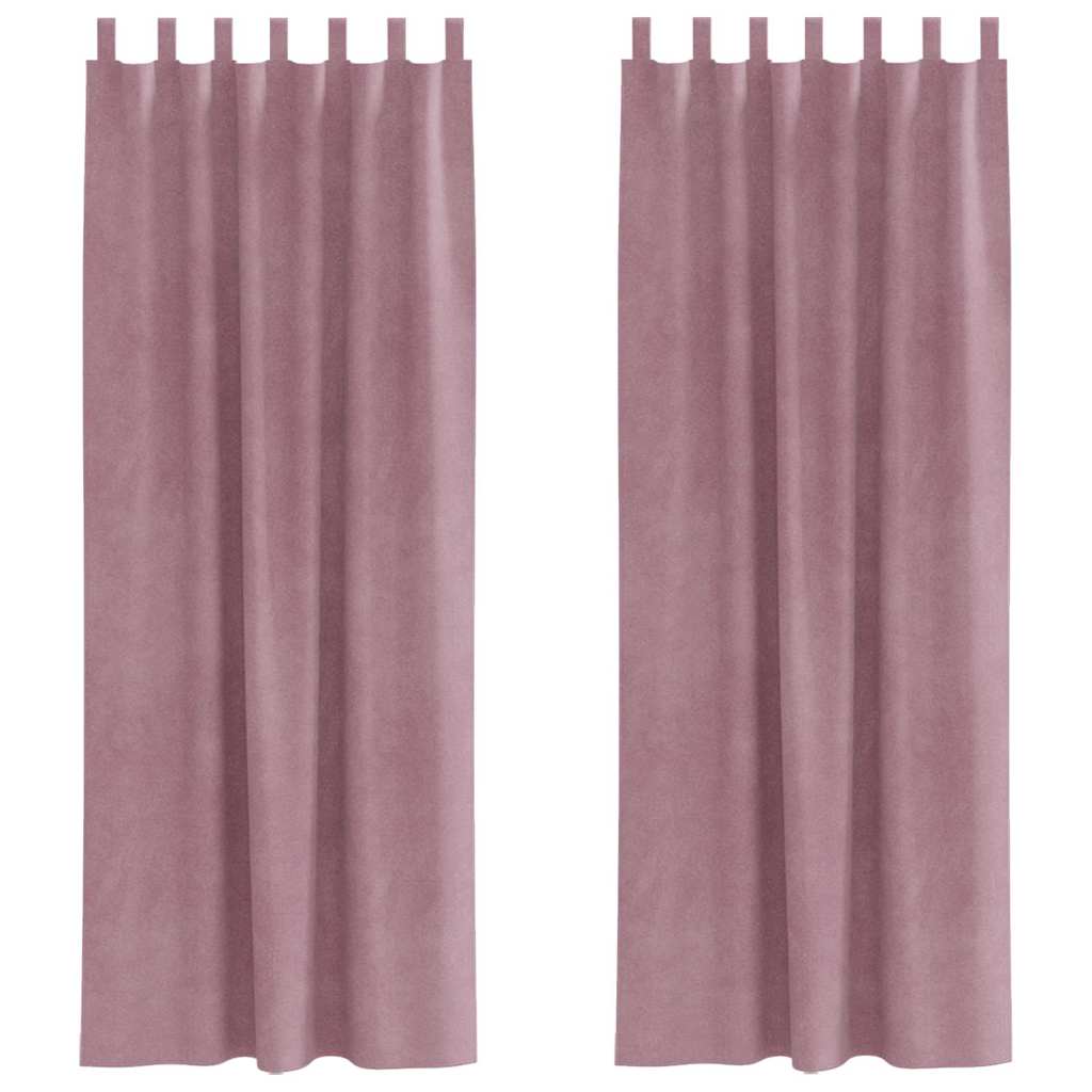 Pimennysverhot 2 pcs Tumma vaaleanpunainen 140 x 260 cm Sametti