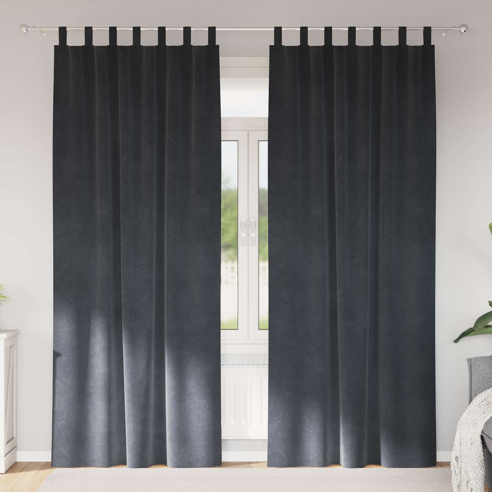 Pimennysverhot 2 pcs Vaaleanharmaa 140 x 260 cm Sametti