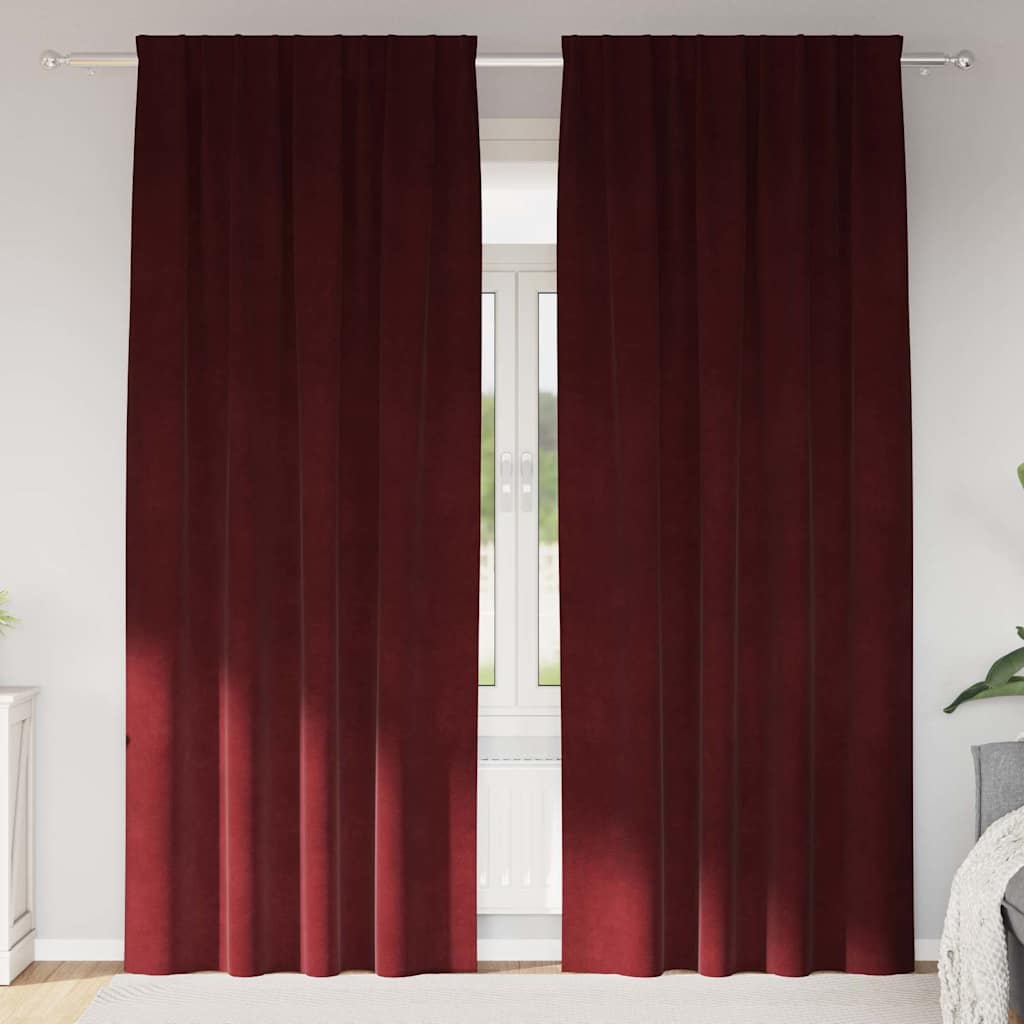 Pimennysverhot 2 pcs Viininpunainen 140 x 260 cm Sametti