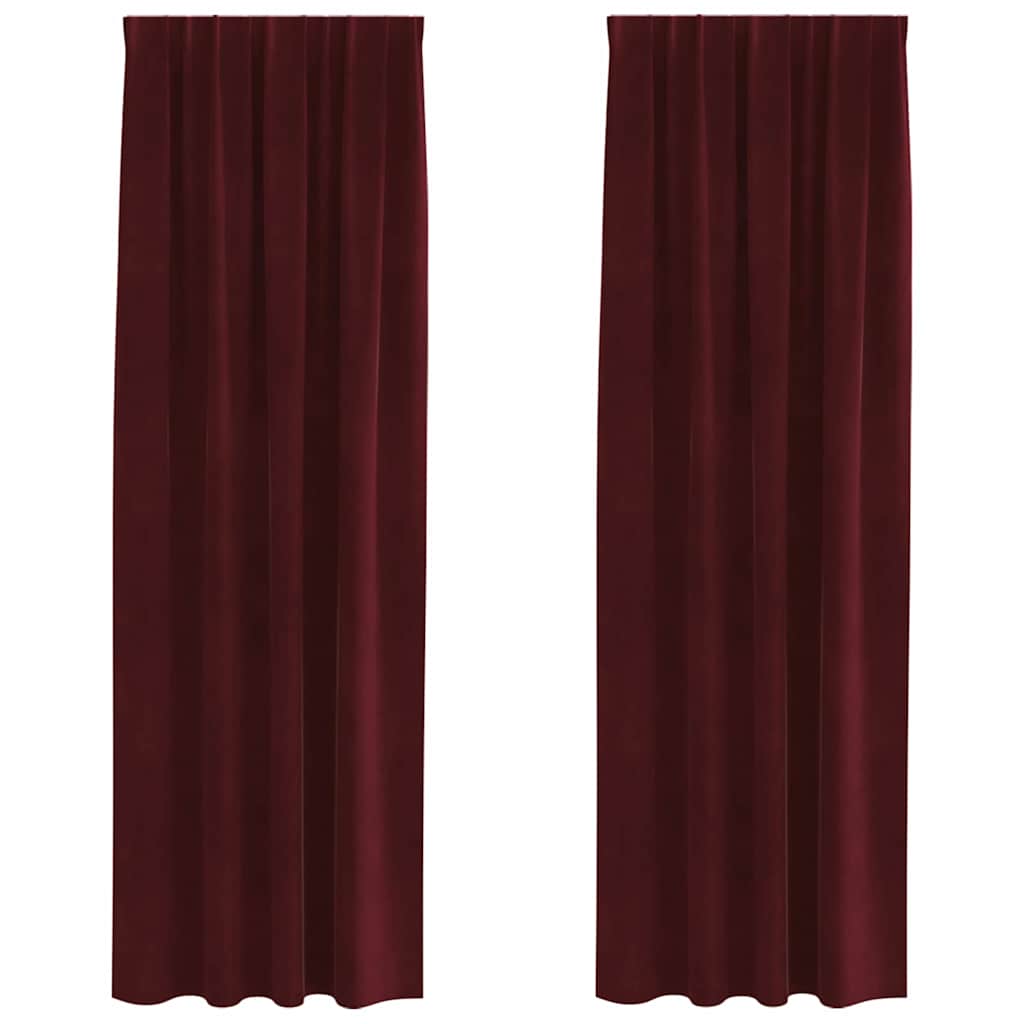 Pimennysverhot 2 pcs Viininpunainen 140 x 260 cm Sametti
