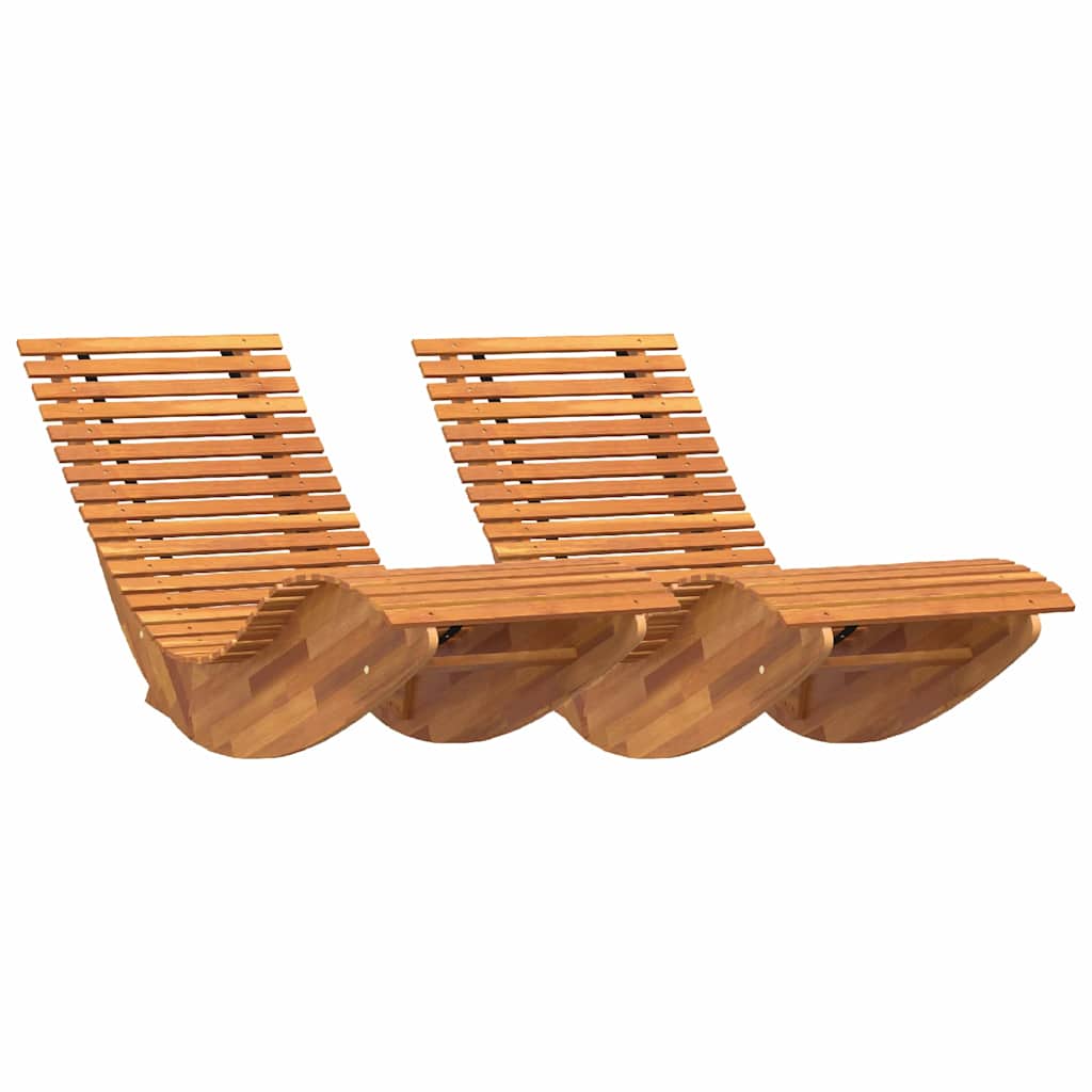 Lautas 2-henkilö 2 pcs Ruskea 154 x 60 x 74 cm Tiheä akasiapuu