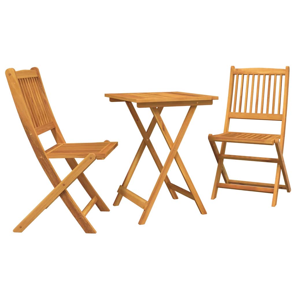 Puutarhan Bistro Set 3 pcs Ruskea Tiheä akasiapuu