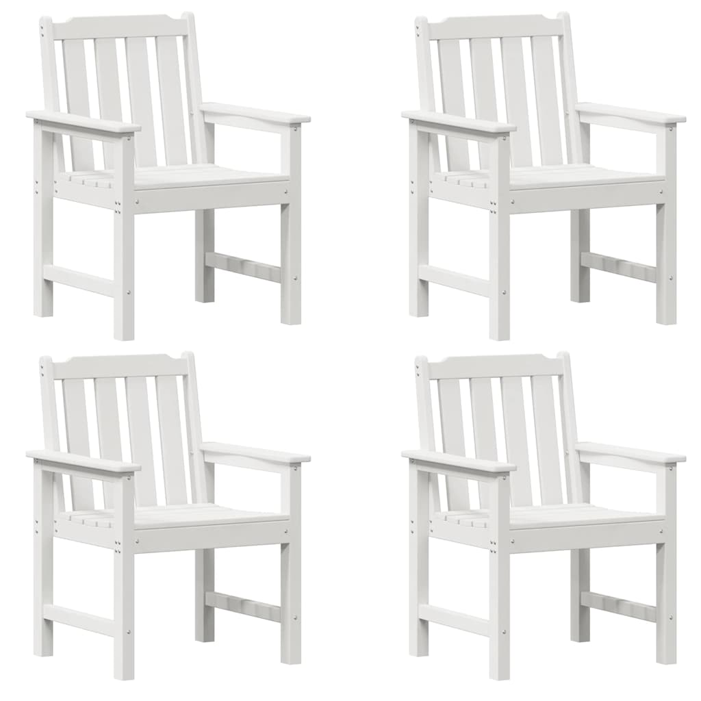 Puutarhan Tuoli 4 pcs Valkoinen 65.5 x 59 x 88 cm Polyeteeni