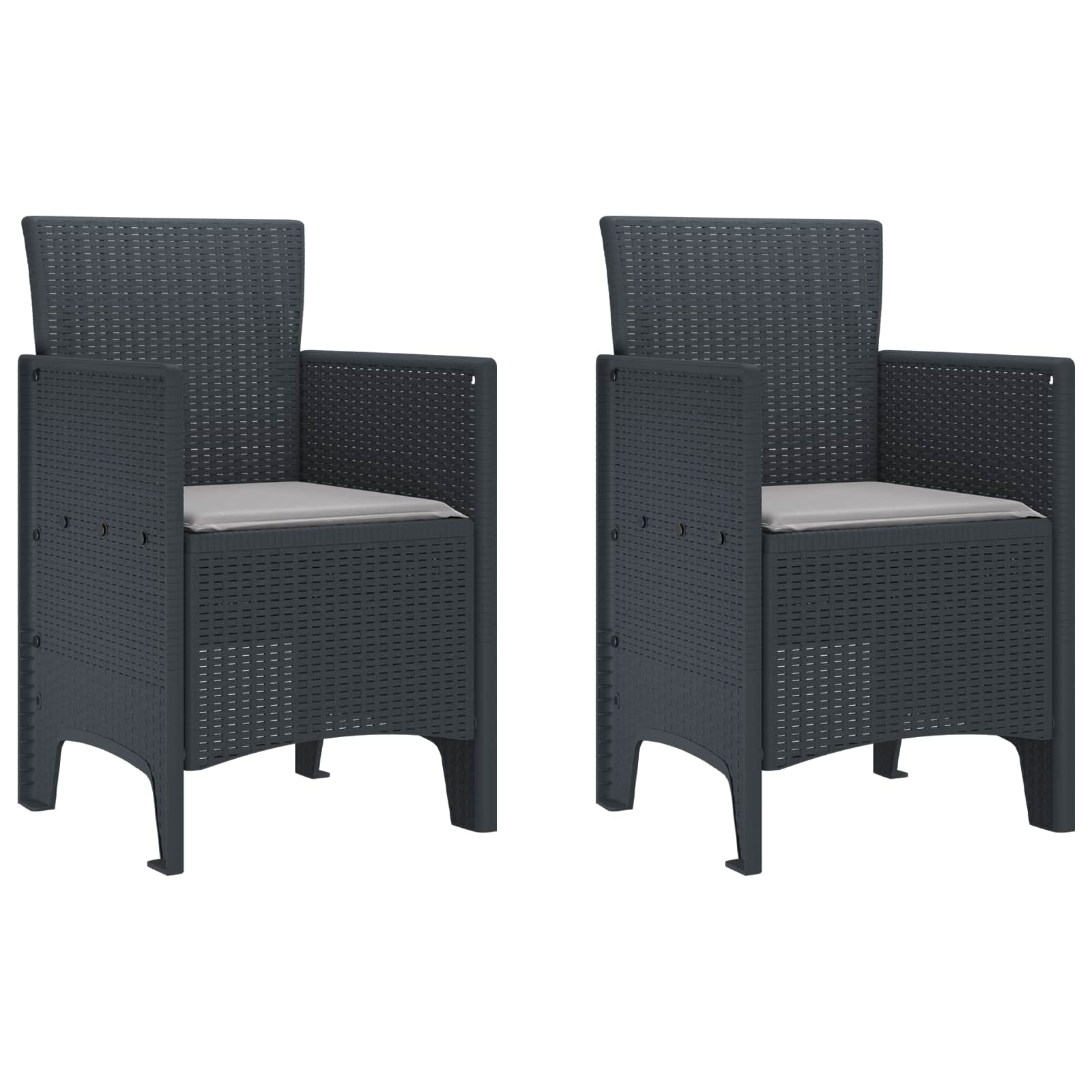 Puutarhan Tuoli 2 pcs Antrasiitti 53 x 49 x 85 cm Polypropeeni