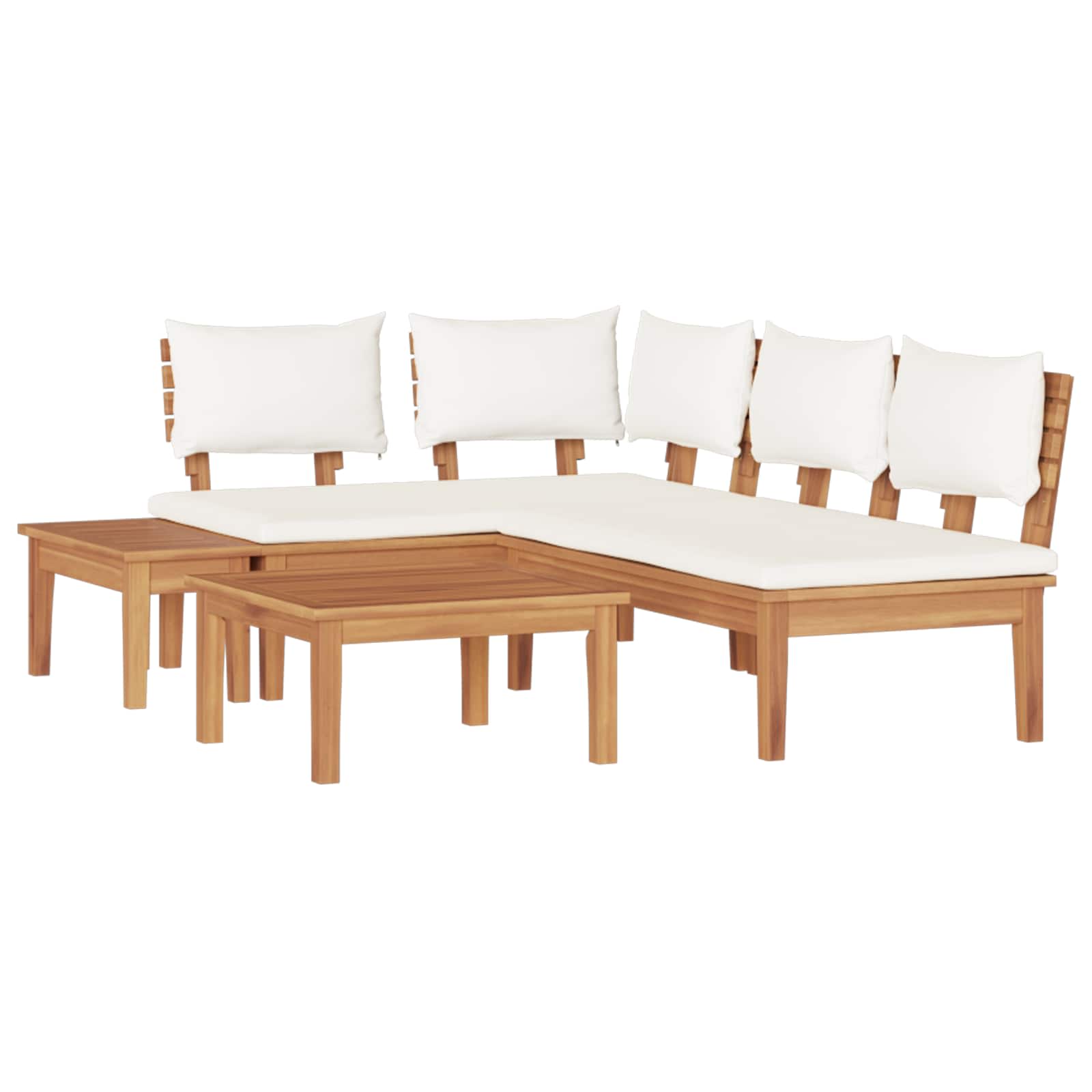 Puutarhasohva Setti 4 pcs Ruskea ja Kerma
