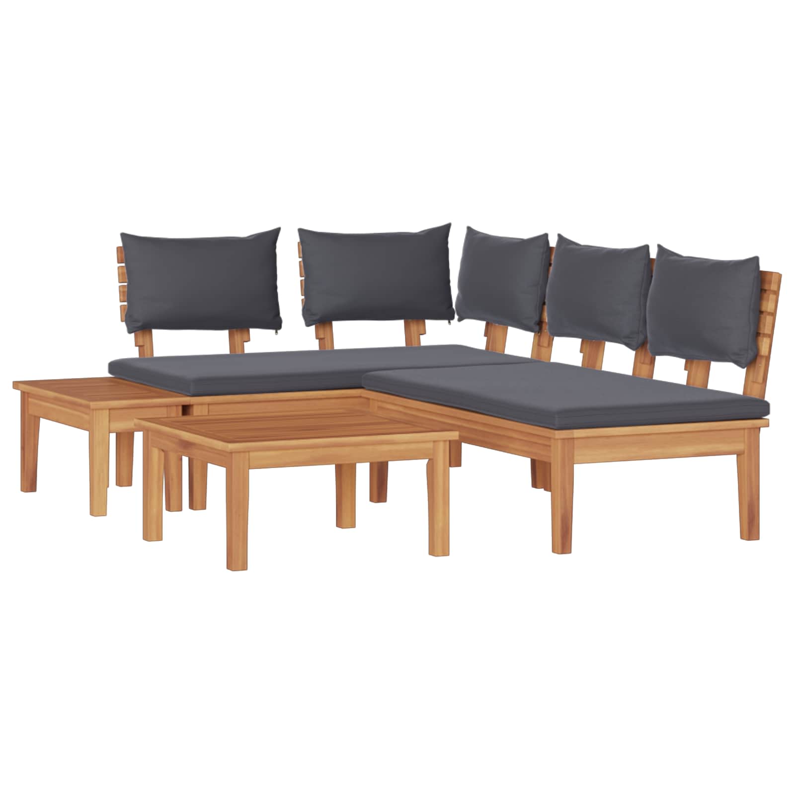 Puutarhasohva Setti 4 pcs Ruskea ja harmaa