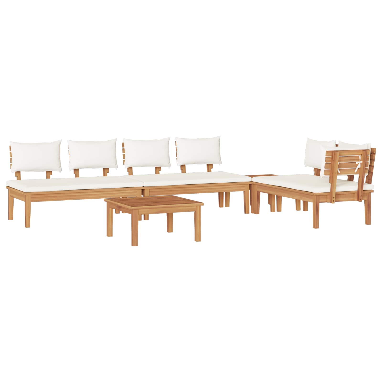 Puutarhasohva Setti 5 pcs Ruskea ja Kerma
