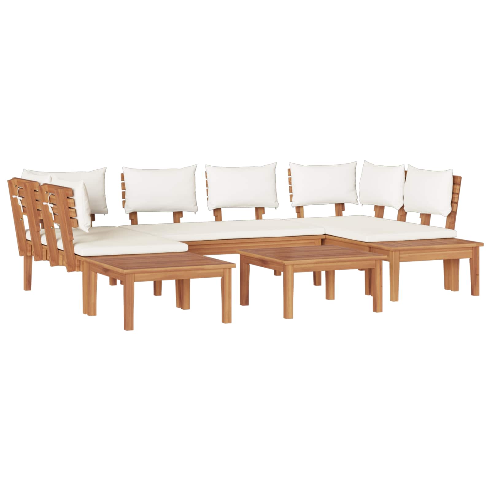 Puutarhasohva Setti 4 pcs Ruskea ja Kerma