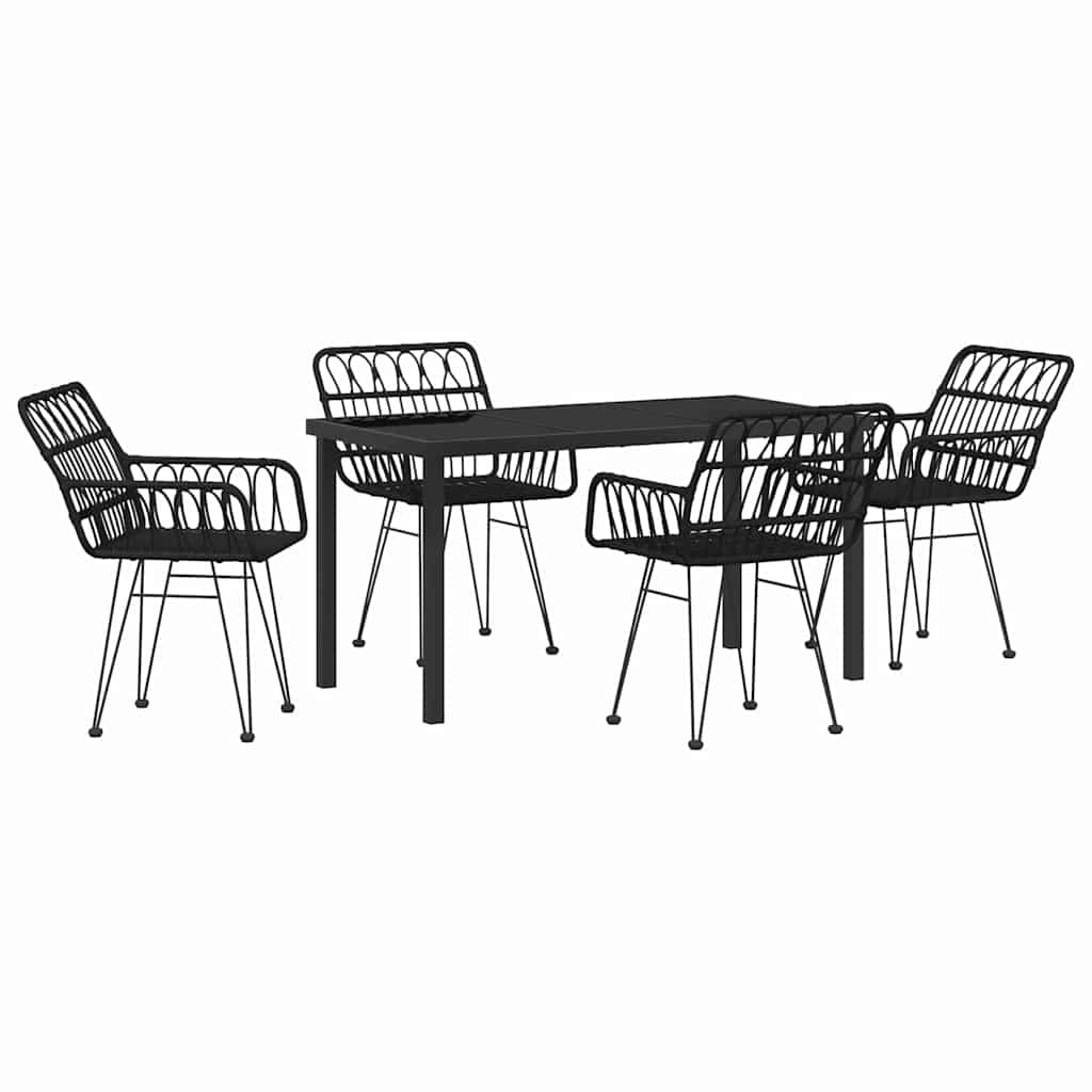 Piharuokailu setti 5 pcs Musta Jauhemaalattu Teräs