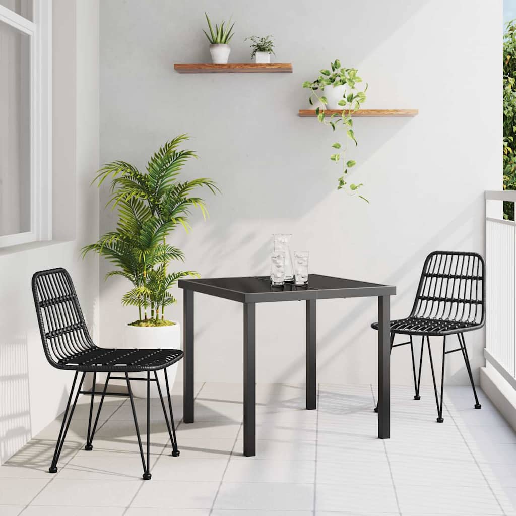 Piharuokailu setti 3 pcs Musta Jauhemaalattu Teräs