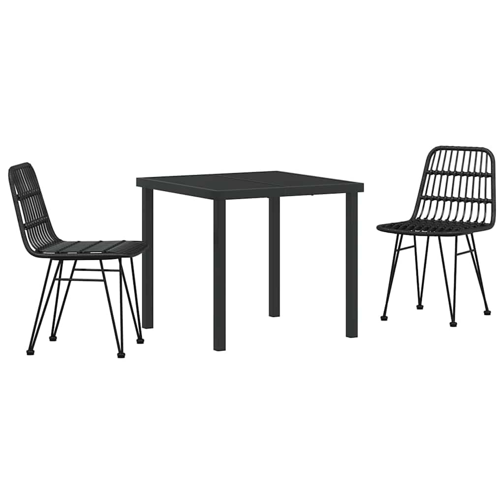 Piharuokailu setti 3 pcs Musta Jauhemaalattu Teräs