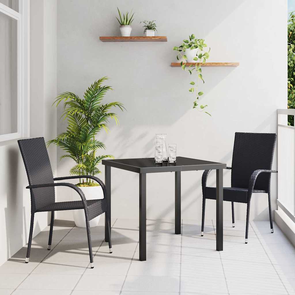 Piharuokailu setti 3 pcs Musta Jauhemaalattu Teräs