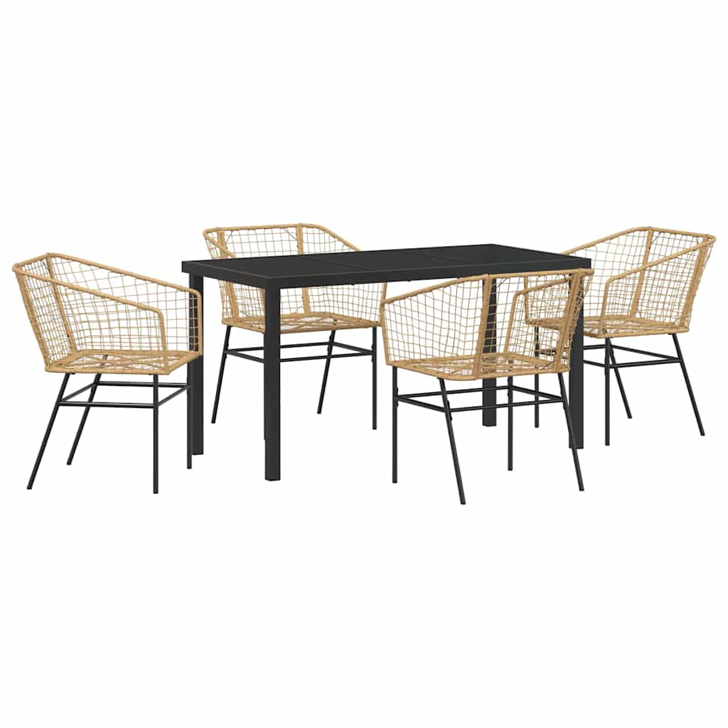 Piharuokailu setti 5 pcs Ruskea polyrottinki