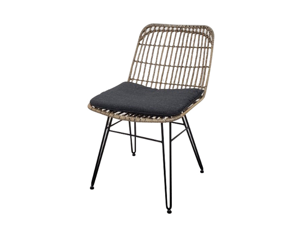 Flamingo-ruokatuoli ilman käsinojaa - teräsbambu-ilme (2 kpl)