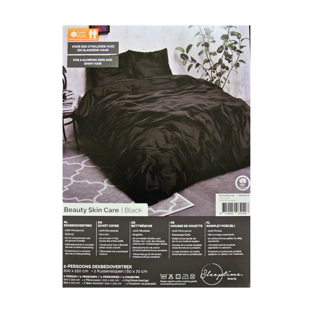 SLEEPTIME Satin Noir parivuoteen satiinipussilakanasetti 200x220 cm