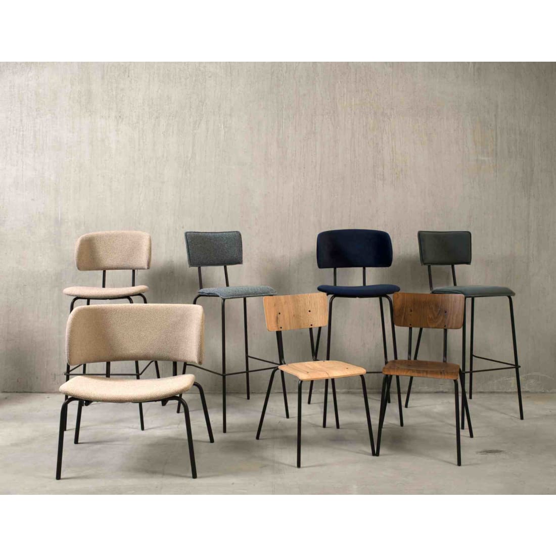 Workliving Korkea baarijakkara Society Bo - Bouclé Shitake