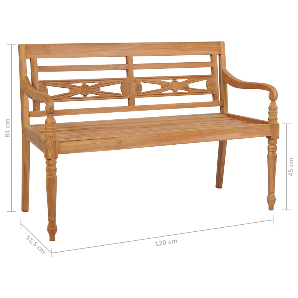Batavia-penkki 120 cm tiikki