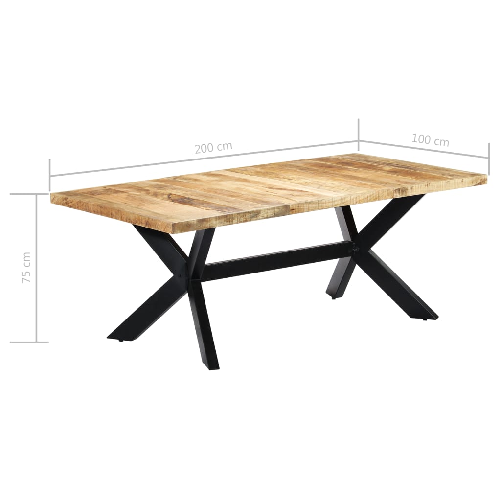Ruokapöytä mangopuu 200x100x75