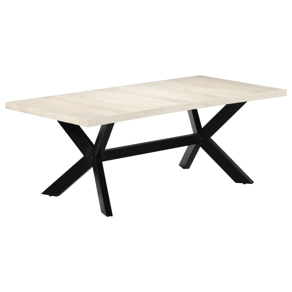 Ruokapöytä valkoinen 200x100x75 mangopuu