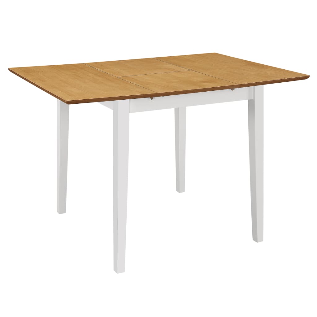Jatkettava ruokapöytä valkoinen (80-120)x80x74 cm MDF