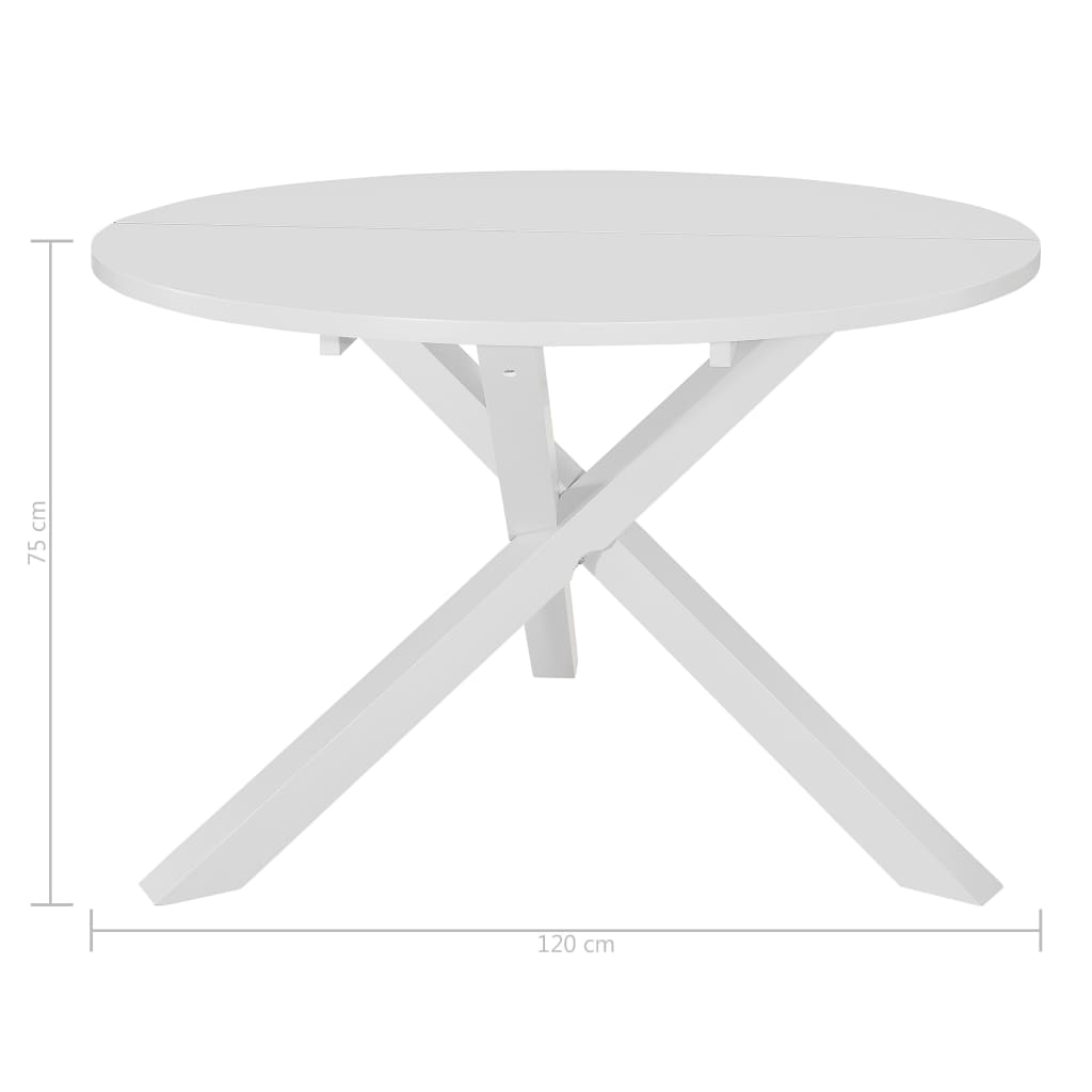 Ruokapöytä Valkoinen 120X75 Cm Mdf
