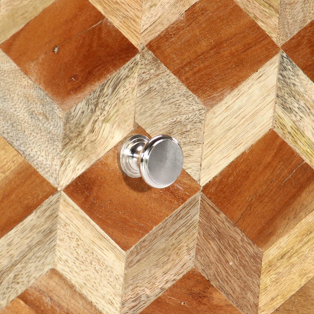 Yöpöytä harmaa 40x30x50 cm täysi mangopuu