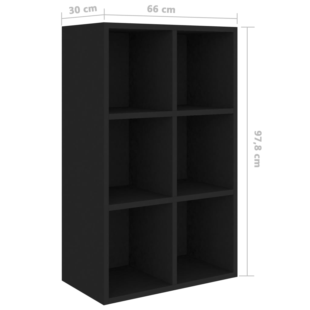 Kirjahylly/Senkki Musta 66X30X97,8 Cm Lastulevy 1