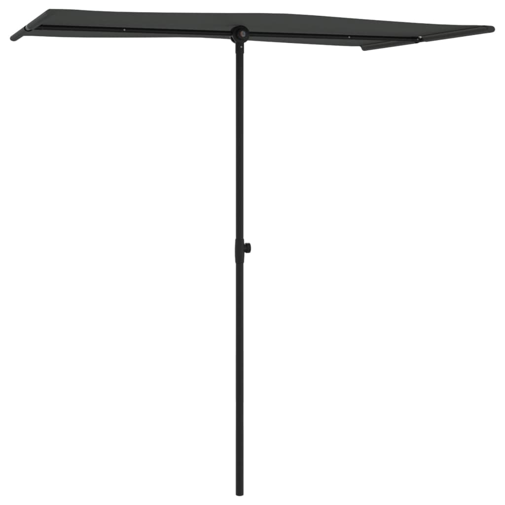 Aurinkovarjo alumiinitolpalla 180x110 cm antrasiitti
