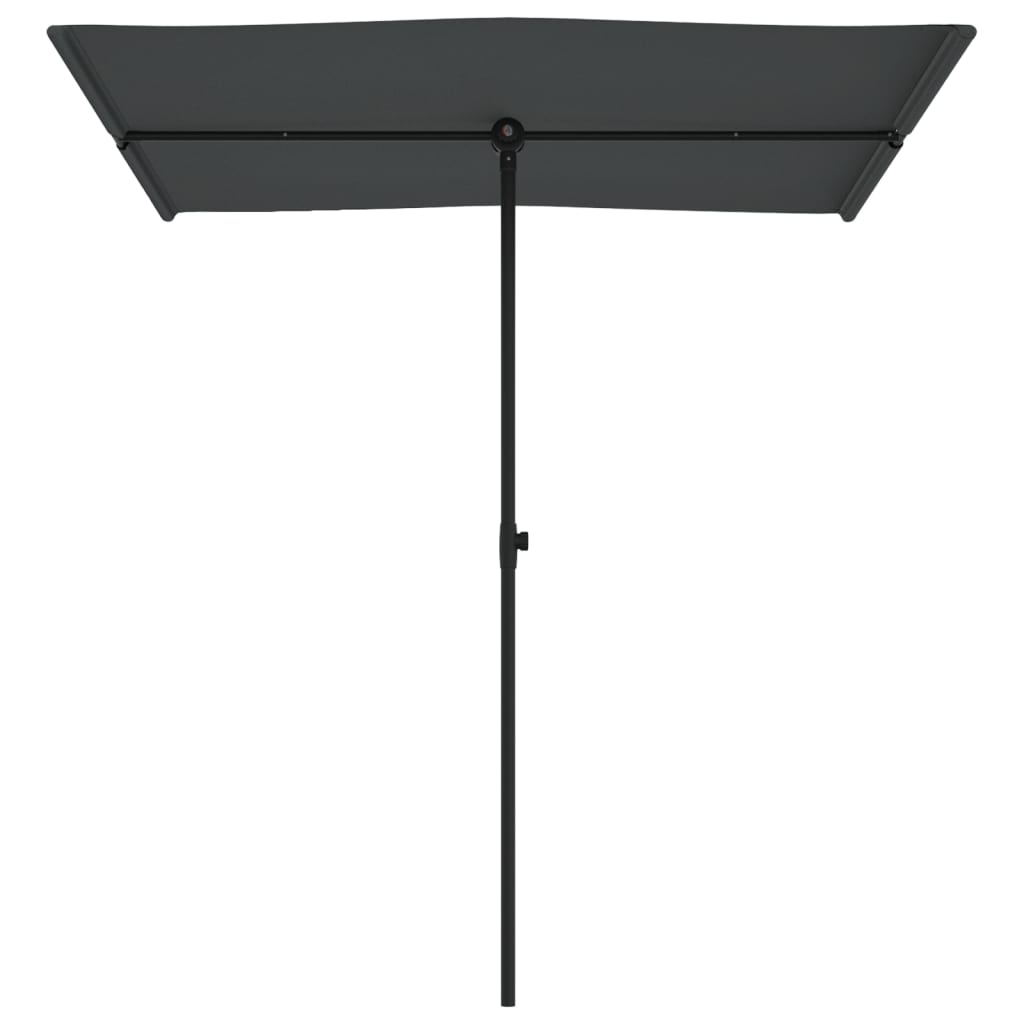 Aurinkovarjo alumiinitolpalla 180x110 cm antrasiitti