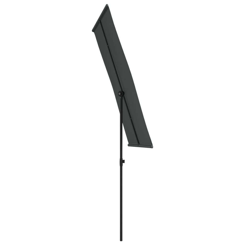 Aurinkovarjo alumiinitolpalla 180x110 cm antrasiitti
