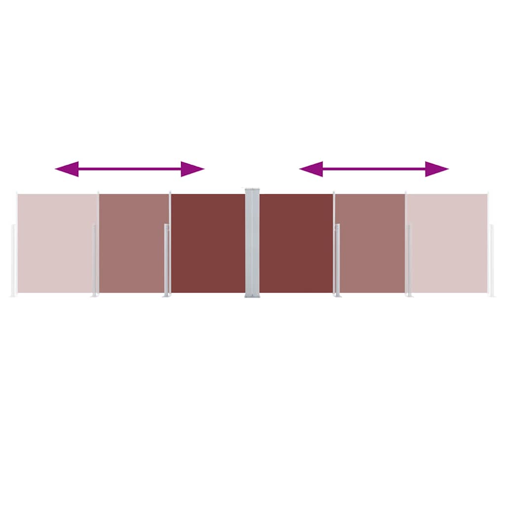 Sisäänvedettävä sivumarkiisi 140x600 cm ruskea