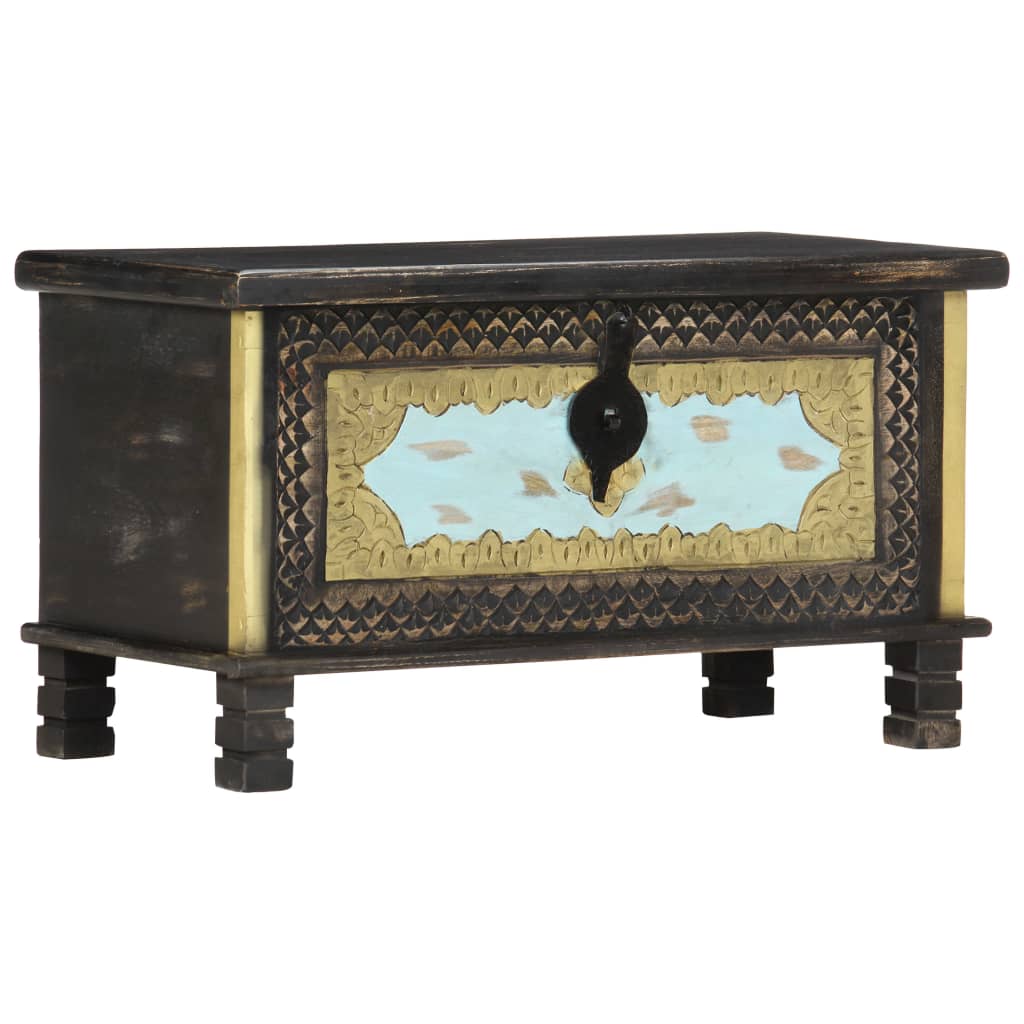 Arkku musta 80x40x45 cm täysi mangopuu