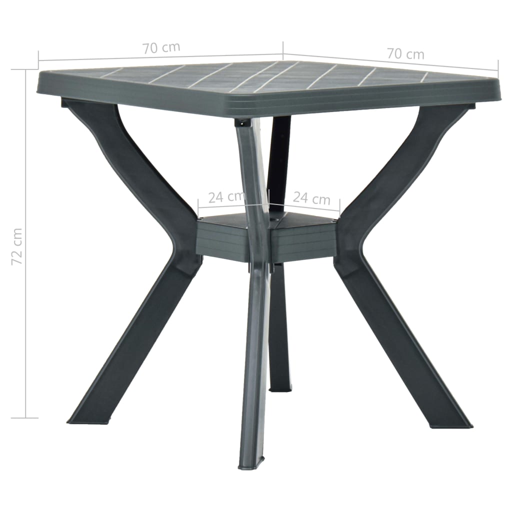 Bistropöytä vihreä 70x70x72 cm muovi