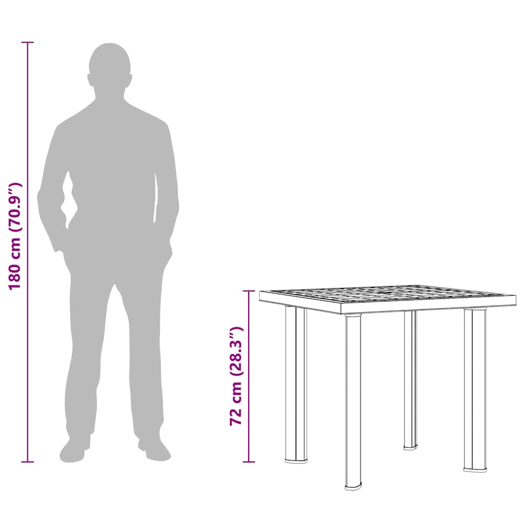 Puutarhapöytä vihreä 80x75x72 cm muovi
