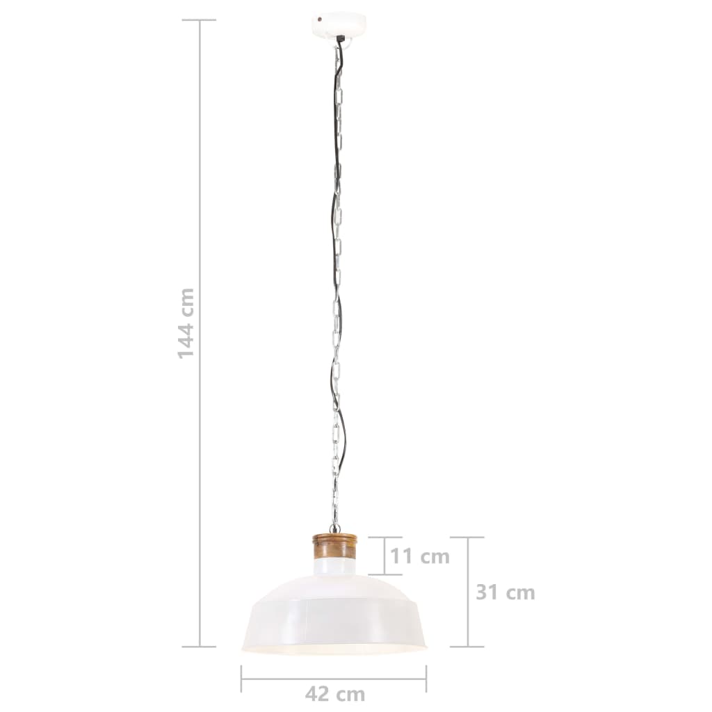 Teollistyylinen Riippuvalaisin 42 Cm Valkoinen E27 Valkoinen