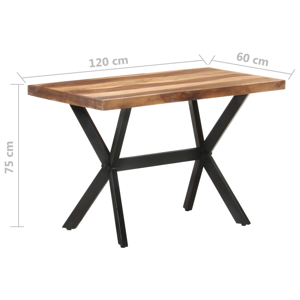 Ruokapöytä 120x60x75 cm täysi puu hunajaviimeistelyllä