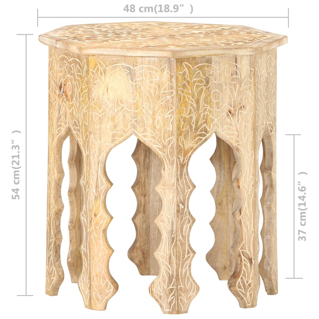 Sivupöytä Ø48 cm täysi mangopuu